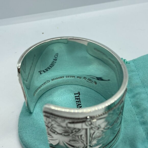 Vintage Tiffany & Co. Makers Anchor Motif Cuff Bracelet Sterling Silver 6.25" - Picture 7 of 16